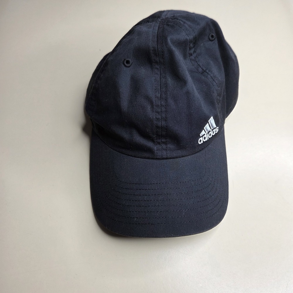 Adidas Black Adjustable Strapback Baseball Cap Embroidered Logo Unisex